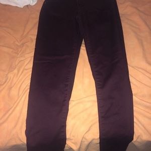 High waisted burgundy pants